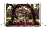 Valentine Photo Backdrops Red Rose Heart Picnic Backdrop BRP12-262