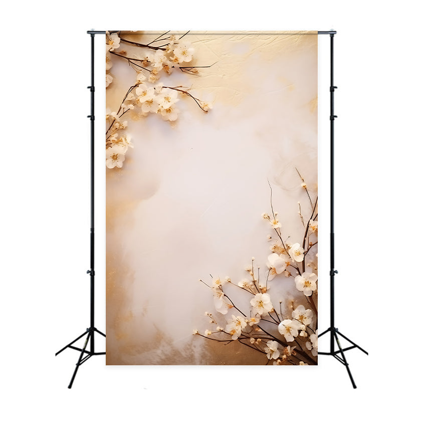 Maternity Photo Backdrops Floral Decor Beige Wall Backdrop BRP12-27