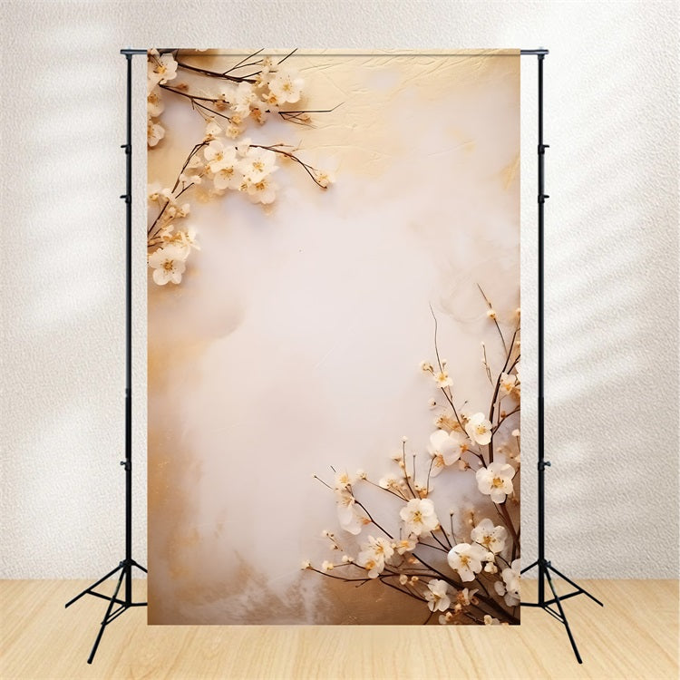 Maternity Photo Backdrops Floral Decor Beige Wall Backdrop BRP12-27