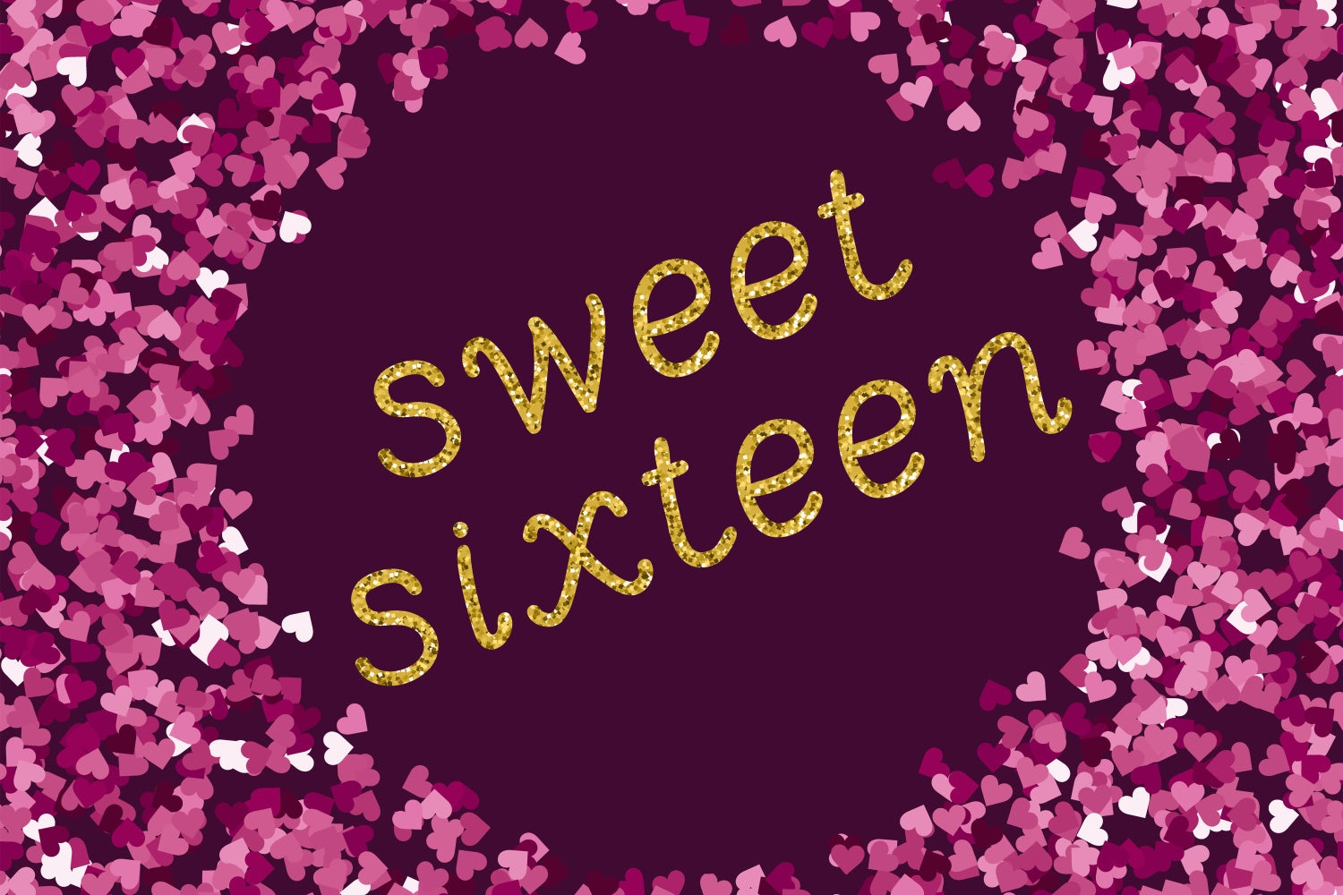 Birthday Photo Backdrop Purple Glitter Sweet Sixteen Backdrop BRP12-286