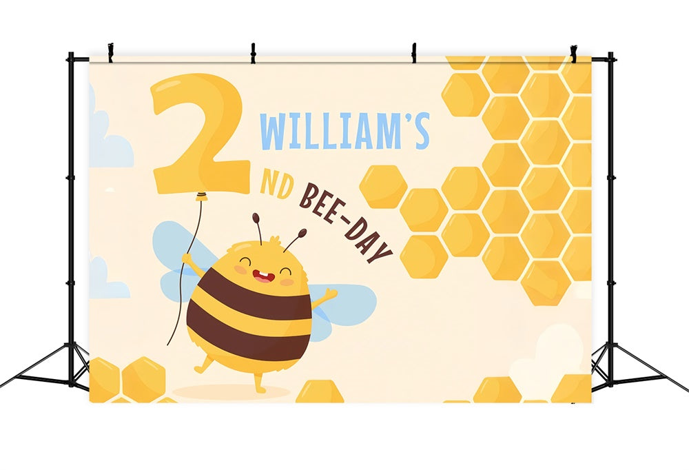 Custom Birthday Backdrops Bee-Day Two-Year Celebration Backdrop BRP12-294