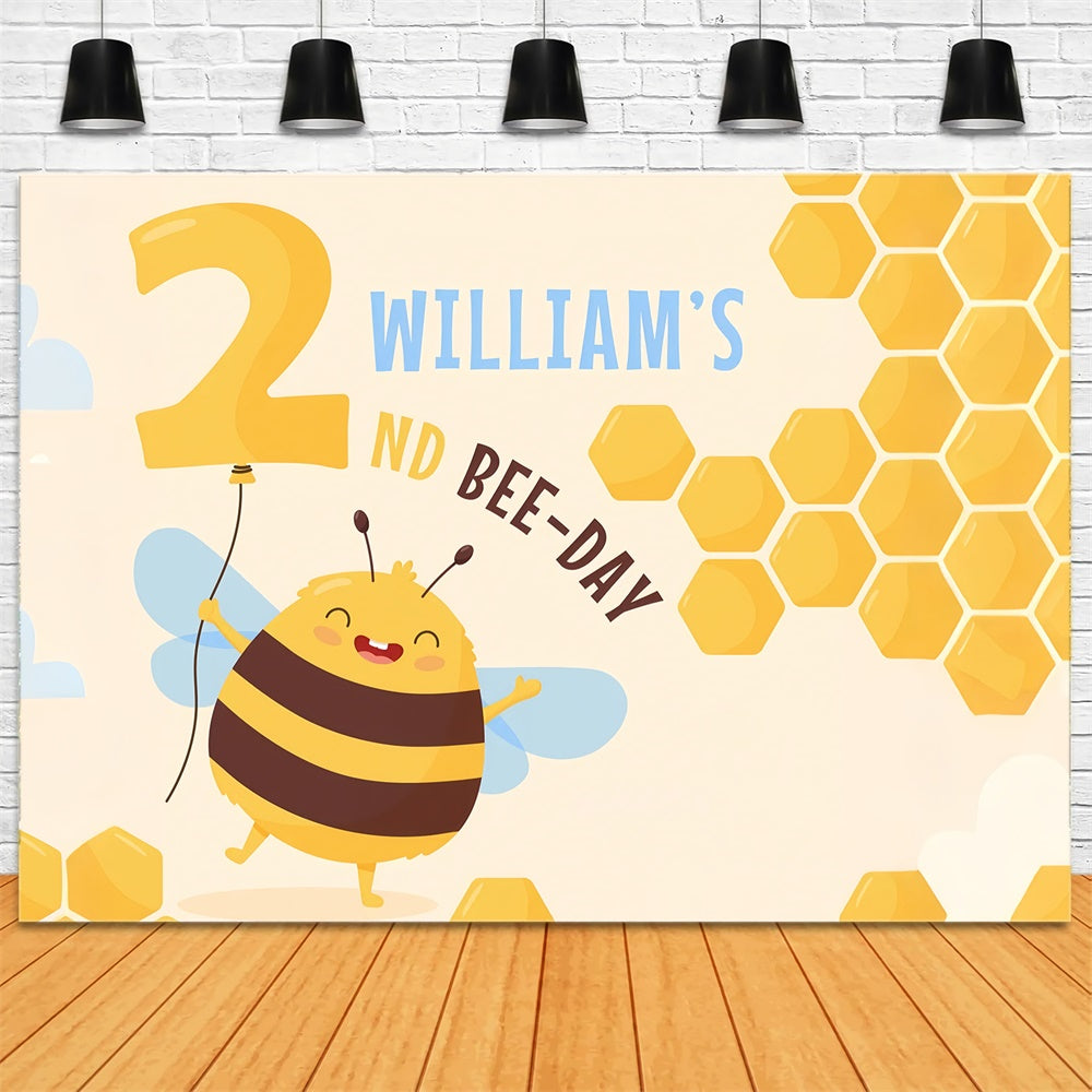 Custom Birthday Backdrops Bee-Day Two-Year Celebration Backdrop BRP12-294