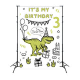 Customized Backdrop For Birthday Jurassic Dinosaur Three-Rex Backdrop BRP12-295