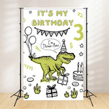 Customized Backdrop For Birthday Jurassic Dinosaur Three-Rex Backdrop BRP12-295