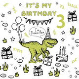 Customized Backdrop For Birthday Jurassic Dinosaur Three-Rex Backdrop BRP12-295