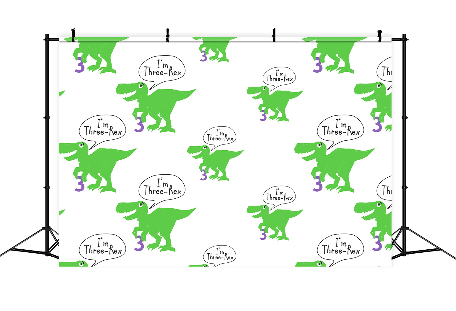 Personalized Birthday Backdrop Dinosaur Pattern Three-Rex Backdrop BRP12-296