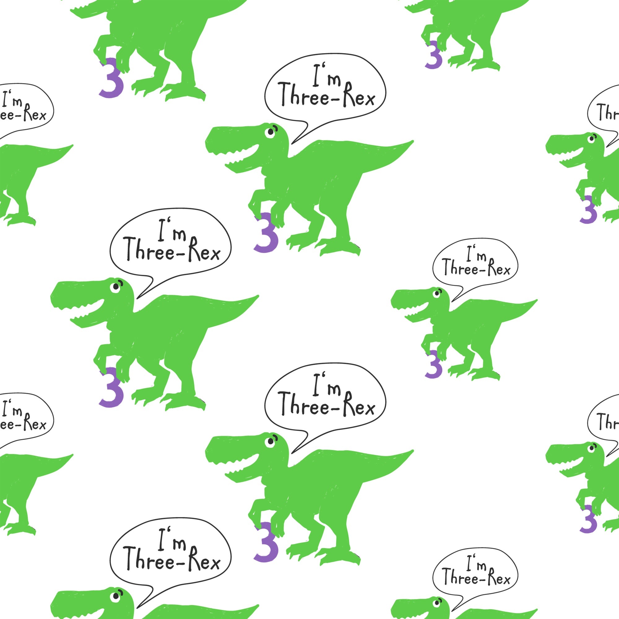 Personalized Birthday Backdrop Dinosaur Pattern Three-Rex Backdrop BRP12-296