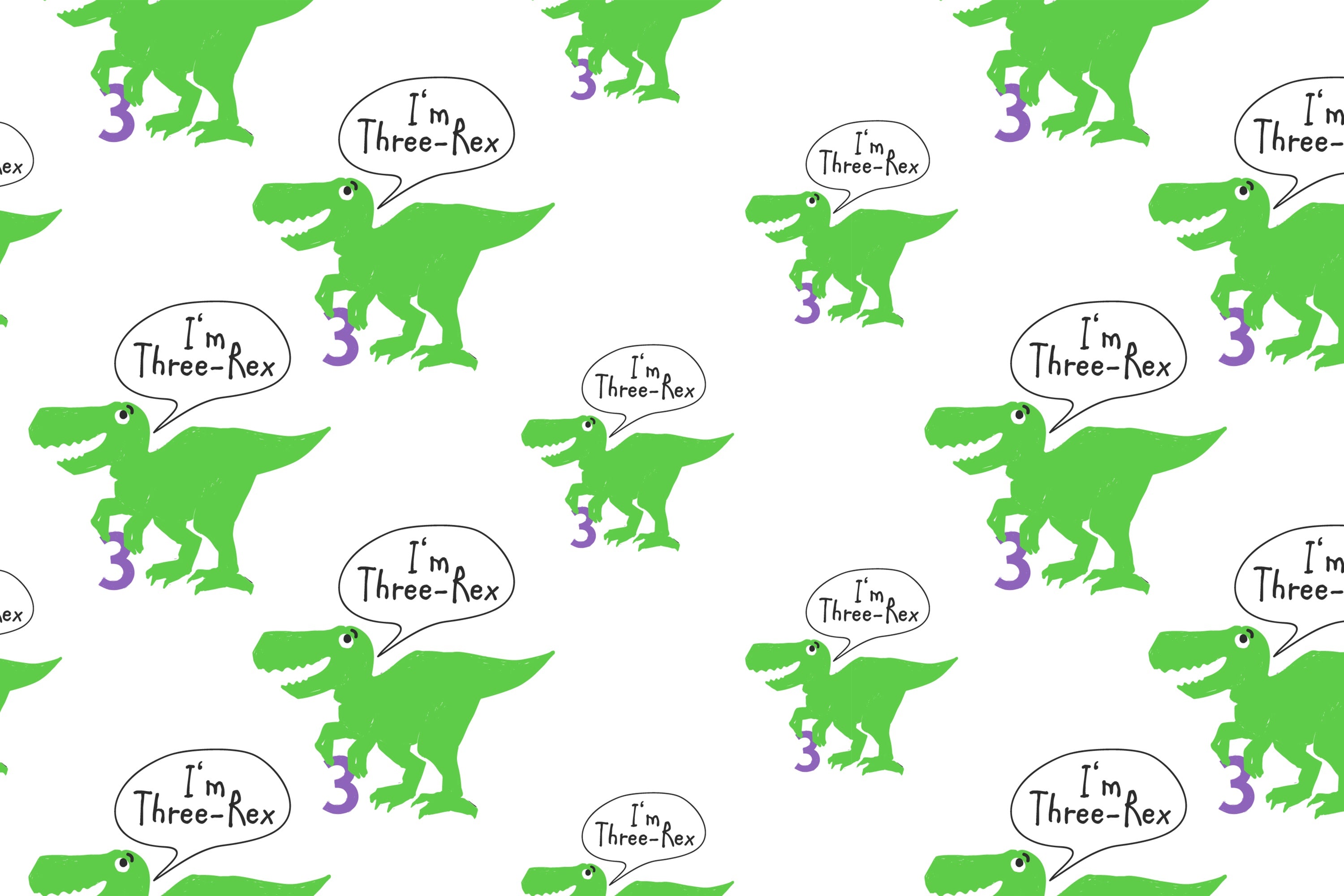 Personalized Birthday Backdrop Dinosaur Pattern Three-Rex Backdrop BRP12-296