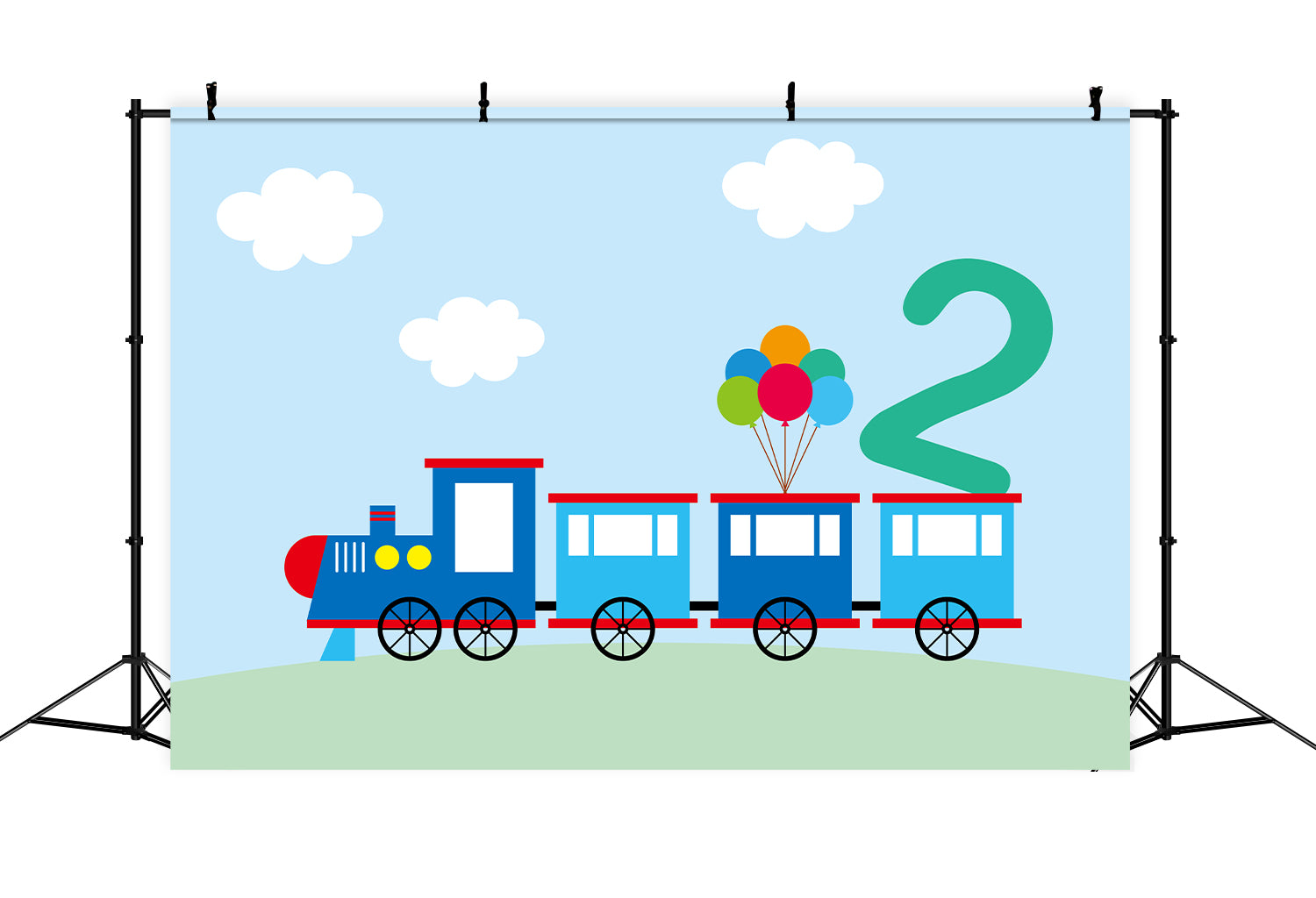 Personalized Backdrop For Birthday Train Balloon Decorations Backdrop BRP12-298