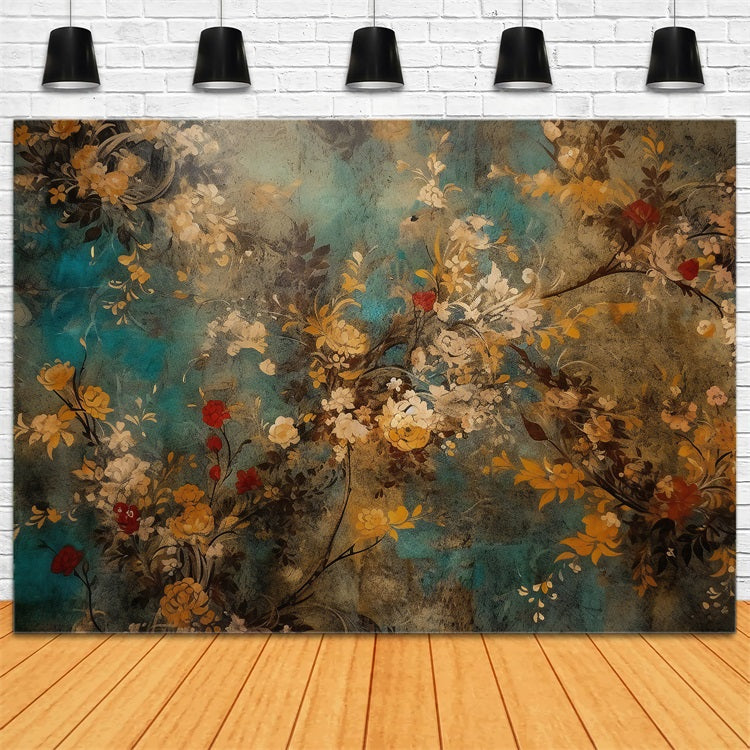 Maternity Digital Backdrops Vintage Art Floral Wall Backdrop BRP12-30