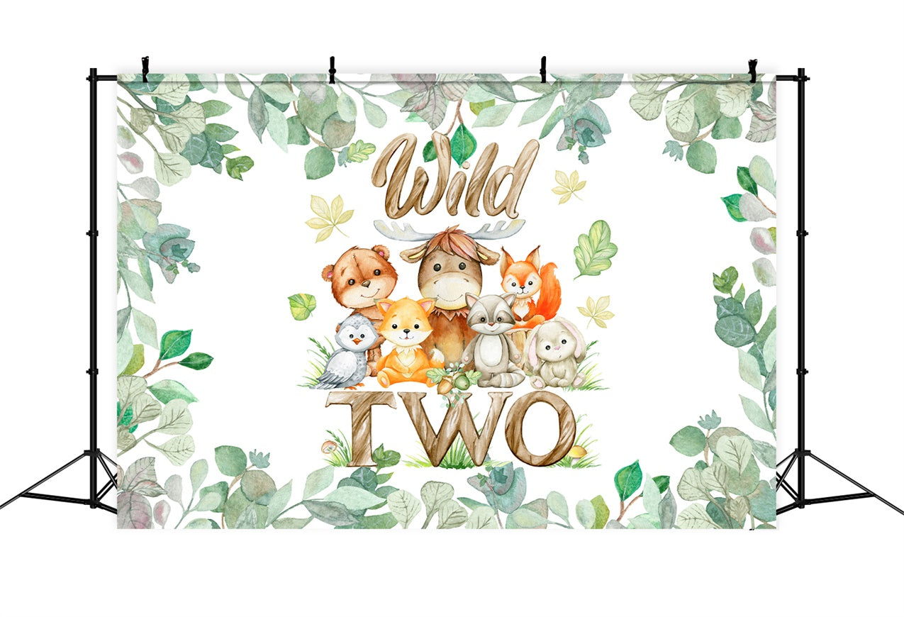 Personalised Birthday Backdrop Wild Forest Animals Backdrop BRP12-303