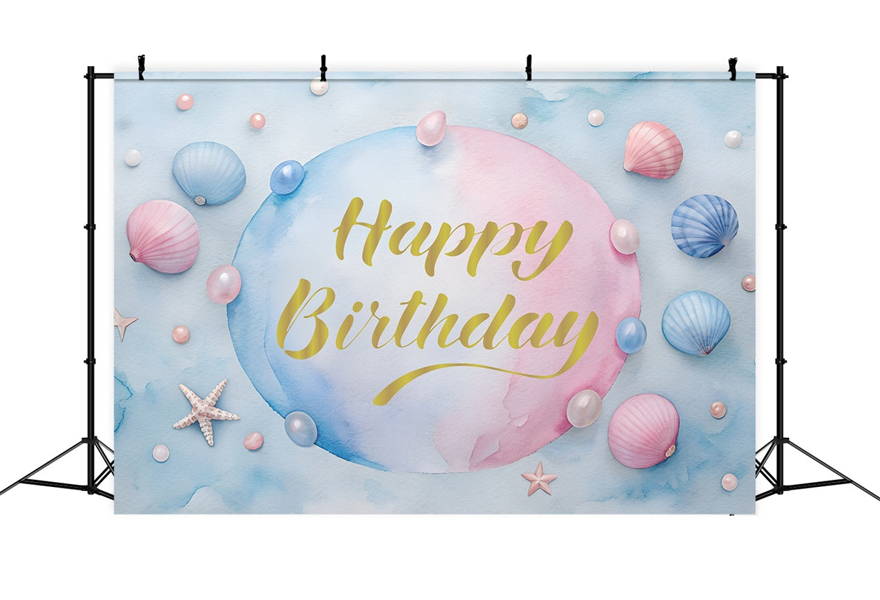 Custom Backdrop For Birthday Party Pastel Seashell Backdrop BRP12-305