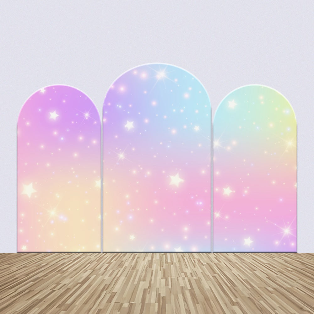 Personalized Birthday Photo Backdrop Pastel Stars Celebration Backdrop BRP12-307