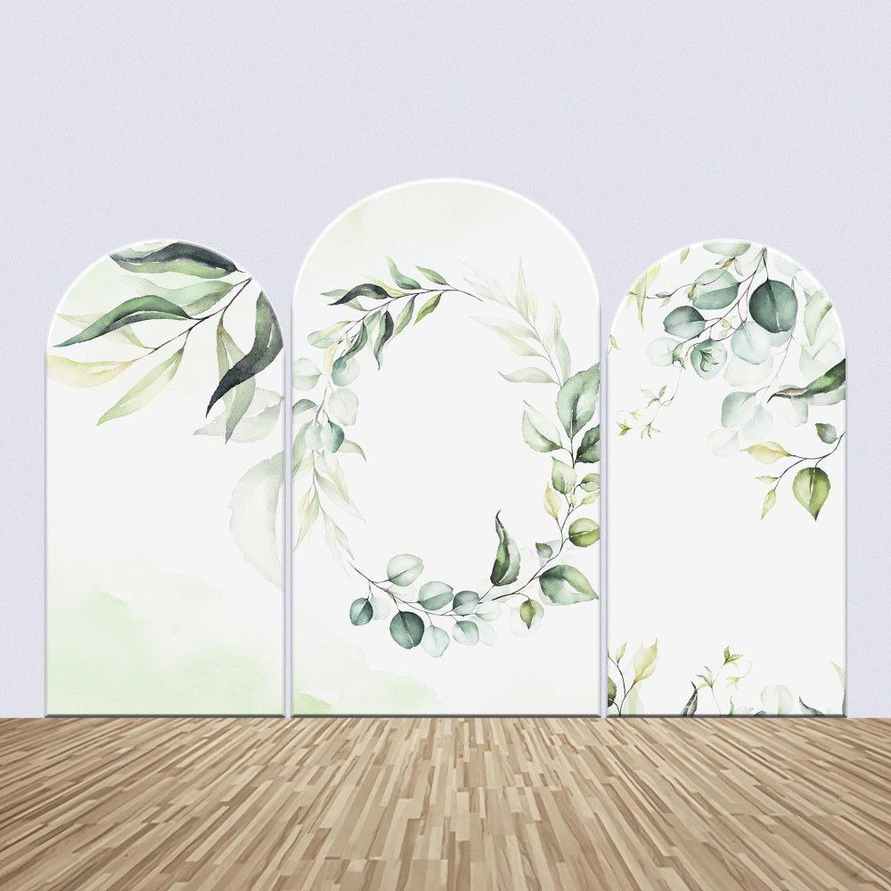 Custom Wedding Backdrops Green Leaves Modern Arch Backdrop Kit BRP12-319