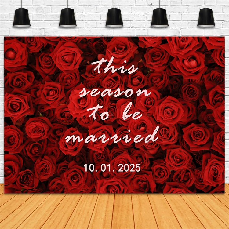 Custom Wedding Backdrop Passionate Red Rose Wall Backdrop BRP12-347