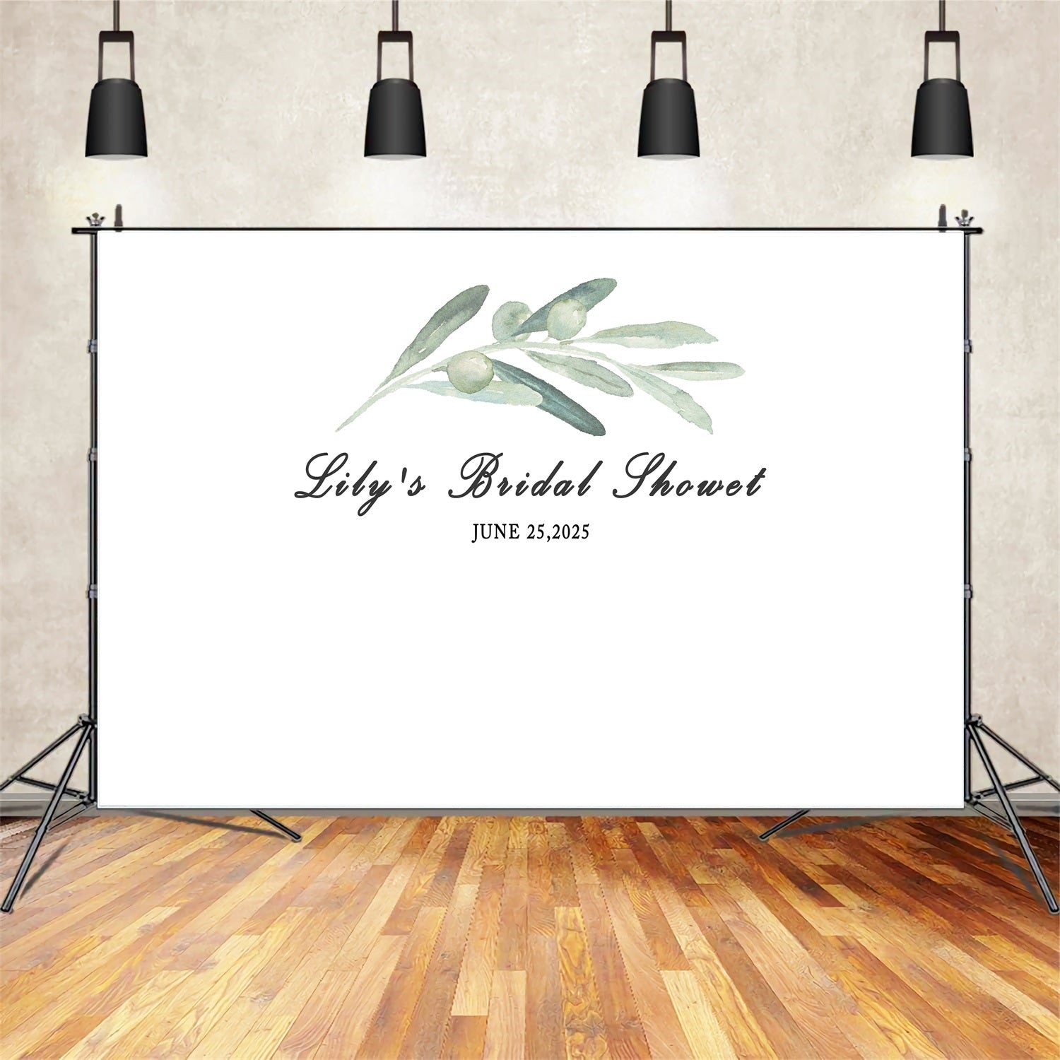 Custom Backdrop Wedding Greenery Minimalist Bridal Shower Backdrop BRP12-353