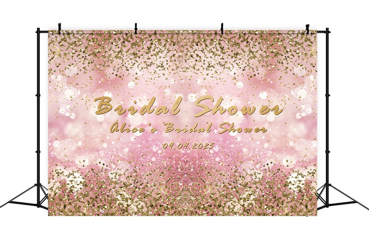 Customized Wedding Backdrop Sparkling Pink Bridal Shower Backdrop BRP12-355