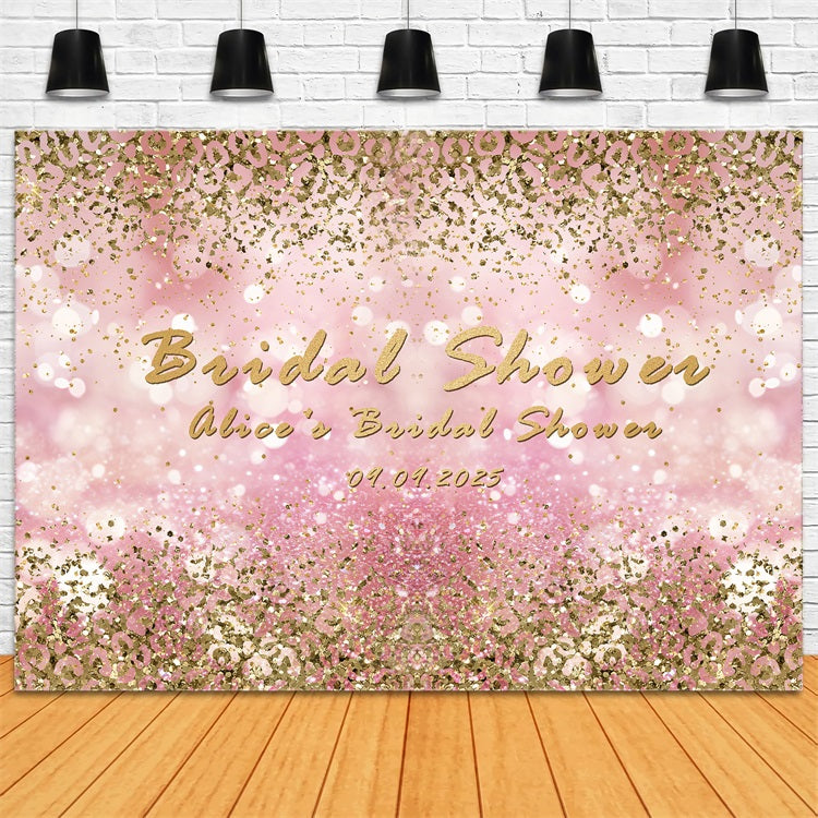 Customized Wedding Backdrop Sparkling Pink Bridal Shower Backdrop BRP12-355