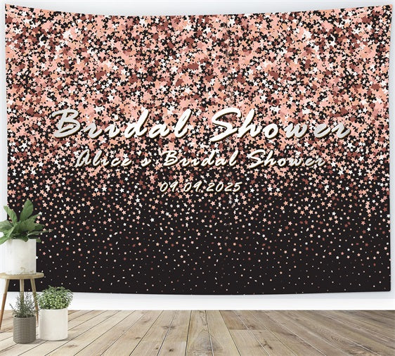 Custom Wedding Backdrop Rose Gold Sparkling Backdrop BRP12-356