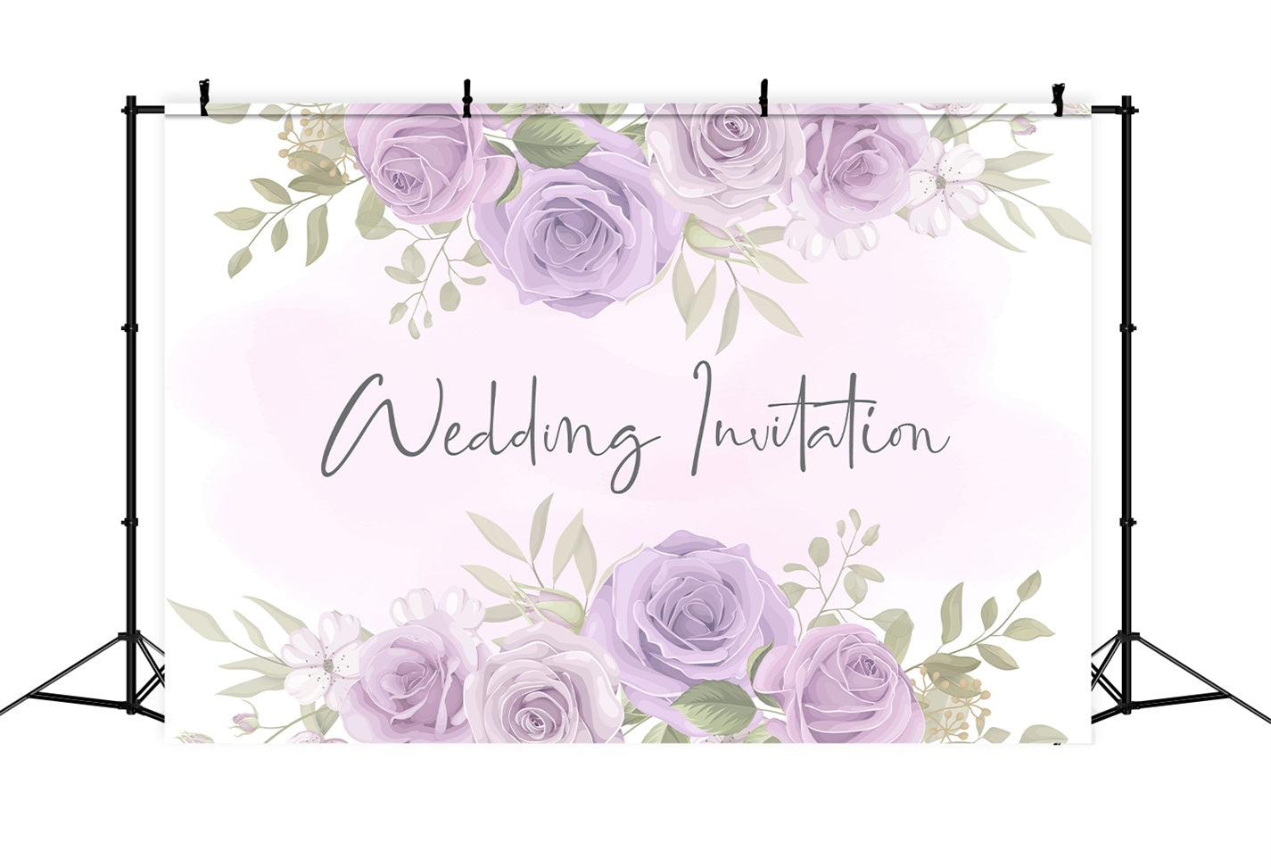 Custom Wedding Photo Backdrops Purple Floral Decor Backdrop BRP12-358