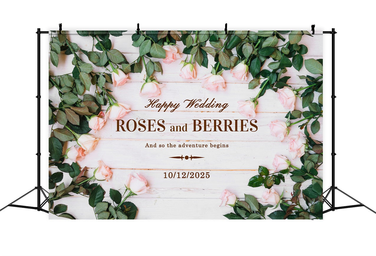 Personalized Wedding Photo Backdrops Pastel Rose Backdrop BRP12-365