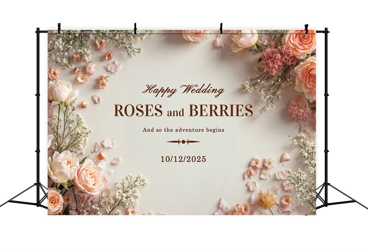 Custom Backdrops For Weddings Floral Soft Pink Backdrop BRP12-366