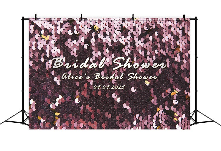 Customized Wedding Backdrops Glittering Pink Sequin Bridal Shower Backdrop BRP12-367