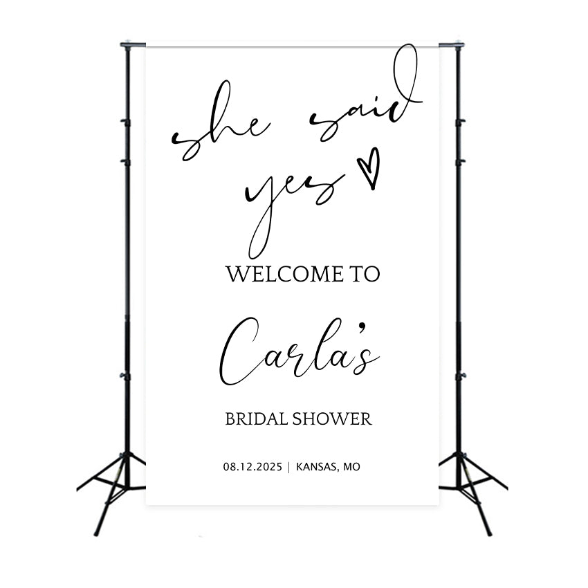 Personalized Wedding Backdrops Minimalist Bridal Shower Photo Backdrop BRP12-369