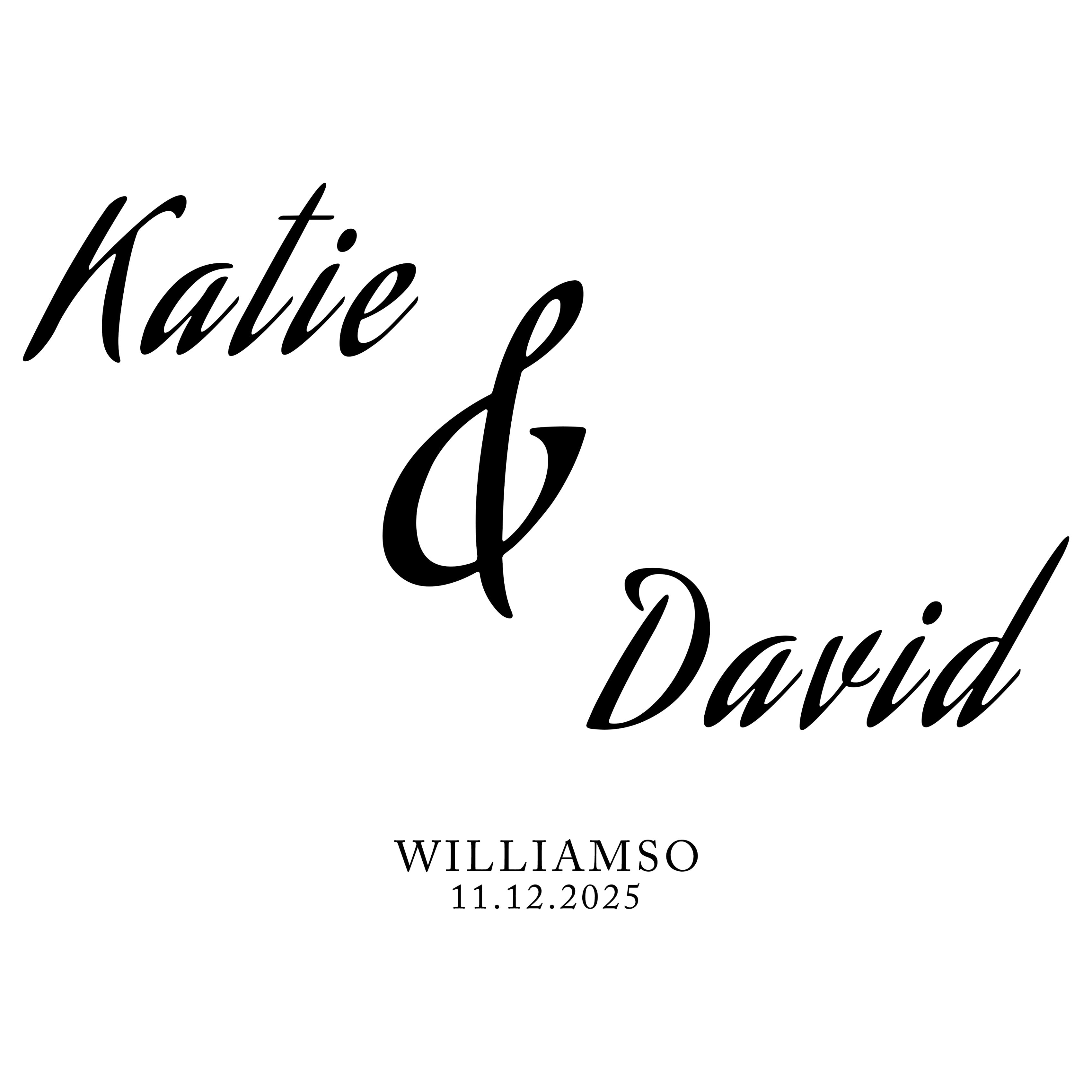 Personalized Backdrop Wedding Classic Black White Name Backdrop BRP12-371