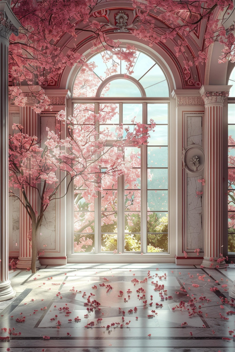 Maternity Backdrop Cherry Blossom Archway Window Backdrop BRP12-38