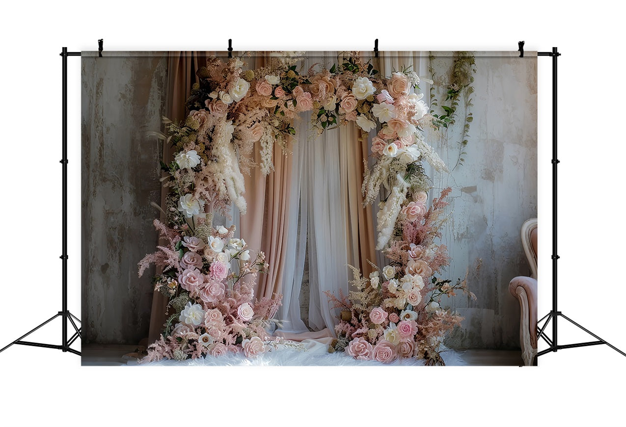 Backdrop Wedding Decorations Inspired Pink Bloom Arch Backdrop BRP12-387