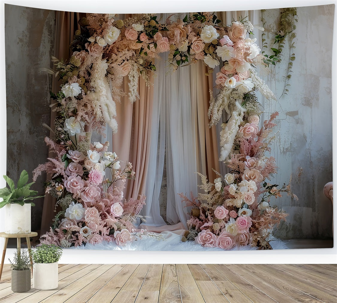 Backdrop Wedding Decorations Inspired Pink Bloom Arch Backdrop BRP12-387