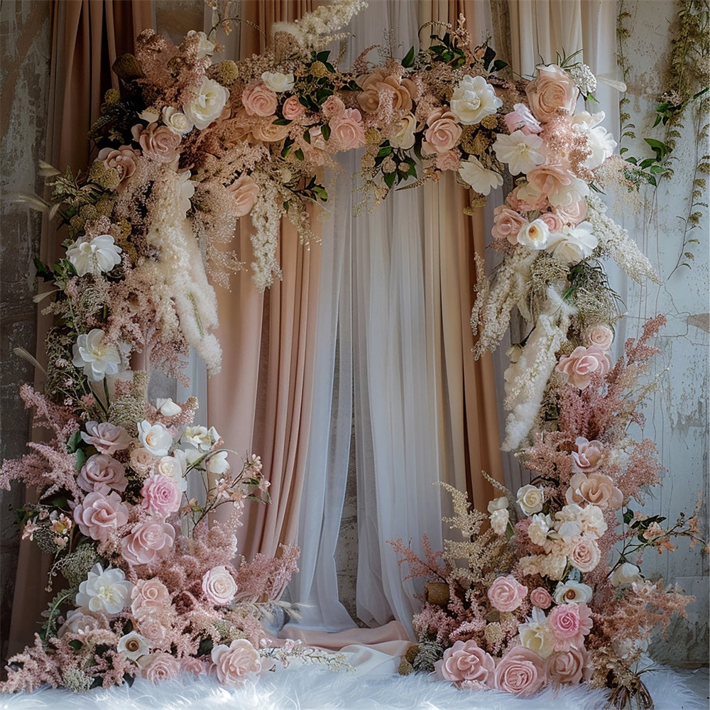 Backdrop Wedding Decorations Inspired Pink Bloom Arch Backdrop BRP12-387