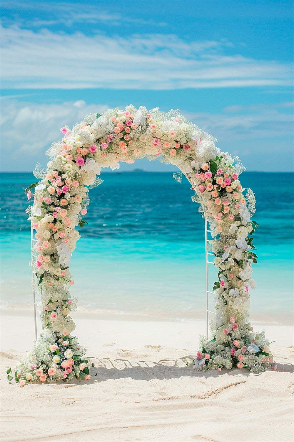 Outdoor Wedding Backdrop Beachside Floral Arch Backdrop BRP12-388