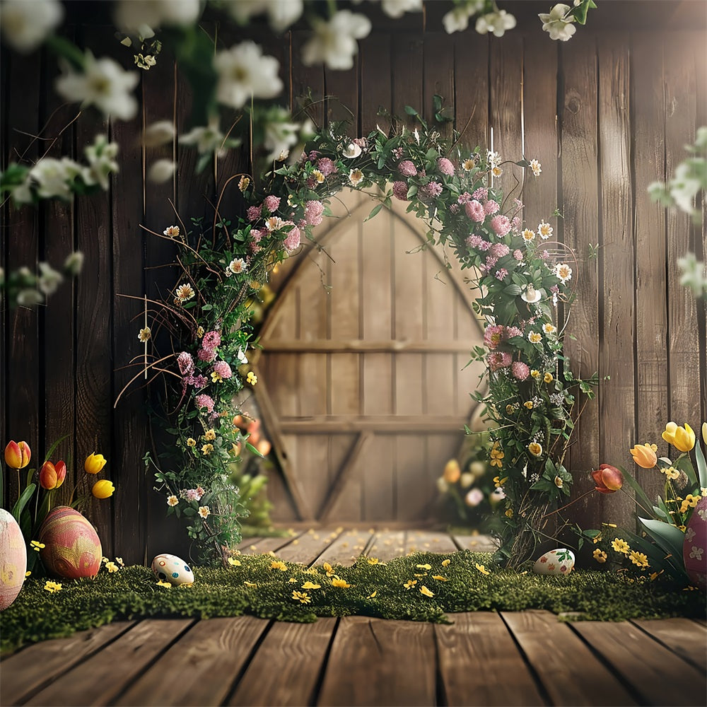 Easter Backdrop Rustic Easter Egg Garden Arch Backdrop BRP12-394