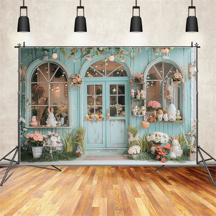 Photo Backdrops Easter Rabbit Floral Window Display Backdrop BRP12-395