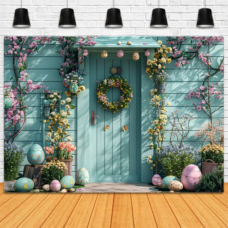 Photography Easter Backdrop Charming Doorway Spring Egg Backdrop BRP12-397