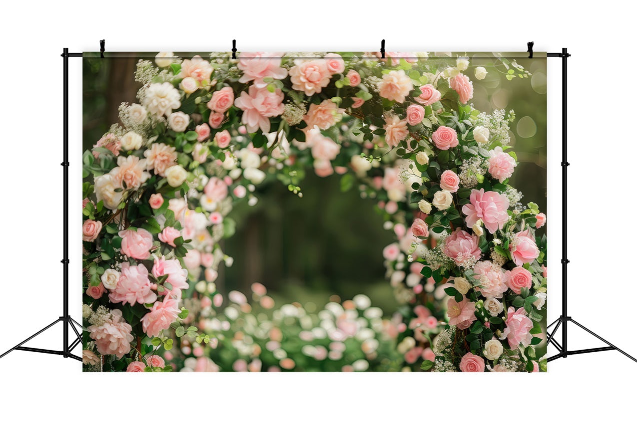 Backdrop For Maternity Photoshoot Rose Adorned Arch Backdrop BRP12-40