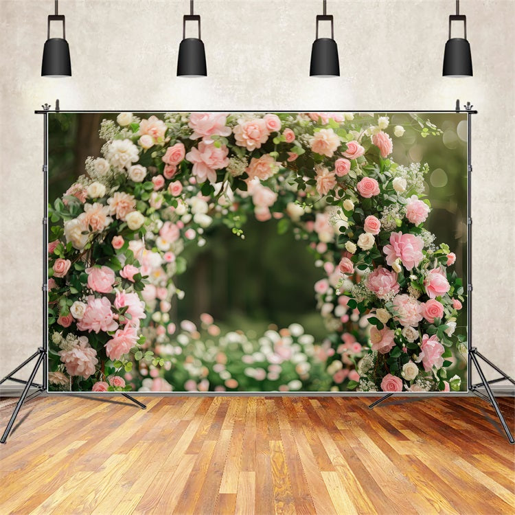 Backdrop For Maternity Photoshoot Rose Adorned Arch Backdrop BRP12-40