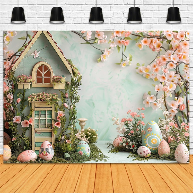 Easter Backdrops Photography Floral Cottage Egg Display Backdrop BRP12-401