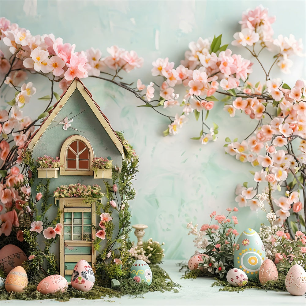 Easter Backdrops Photography Floral Cottage Egg Display Backdrop BRP12-401