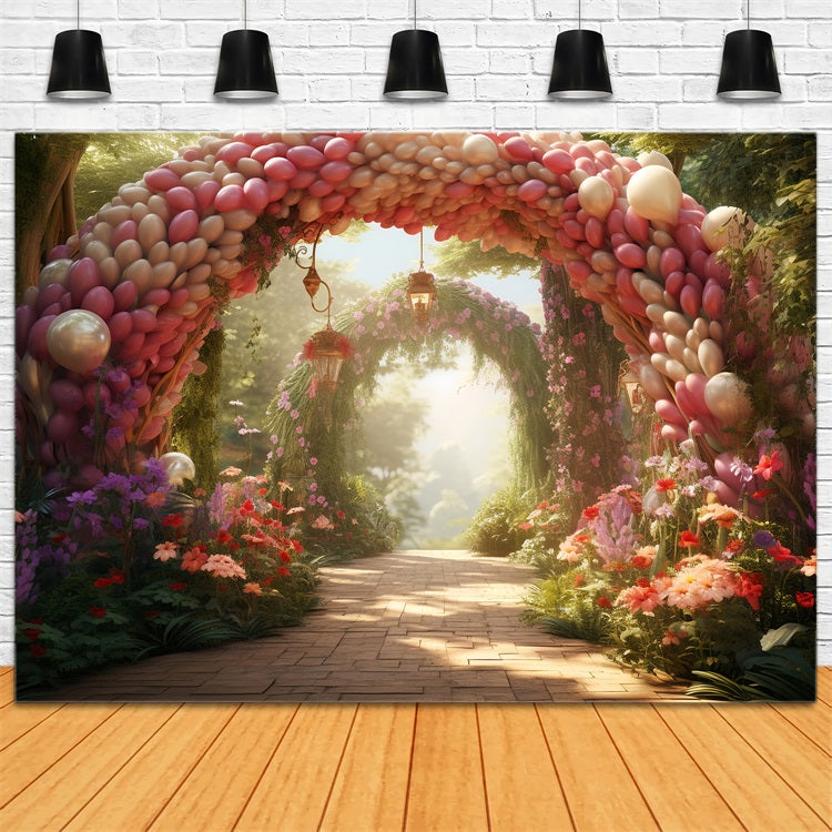 Easter Backdrops Balloon Archway Spring Florals Backdrop BRP12-413