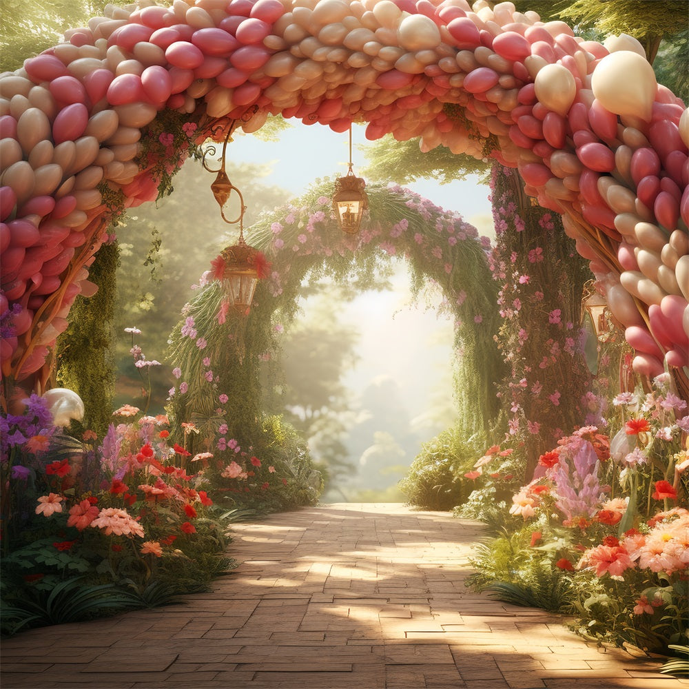 Easter Backdrops Balloon Archway Spring Florals Backdrop BRP12-413