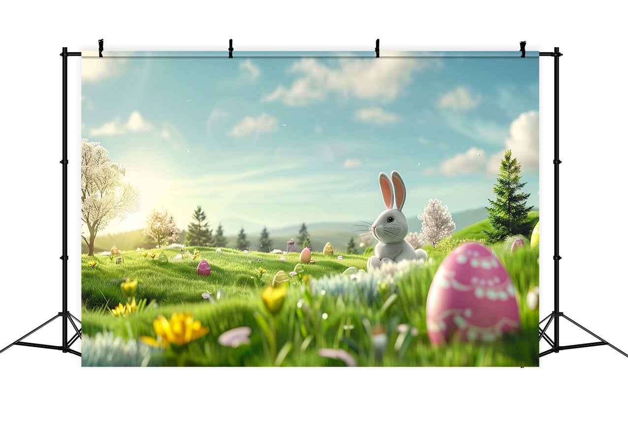 Photo Backdrops Easter Sunny Meadow Bunny Celebration Backdrop BRP12-420