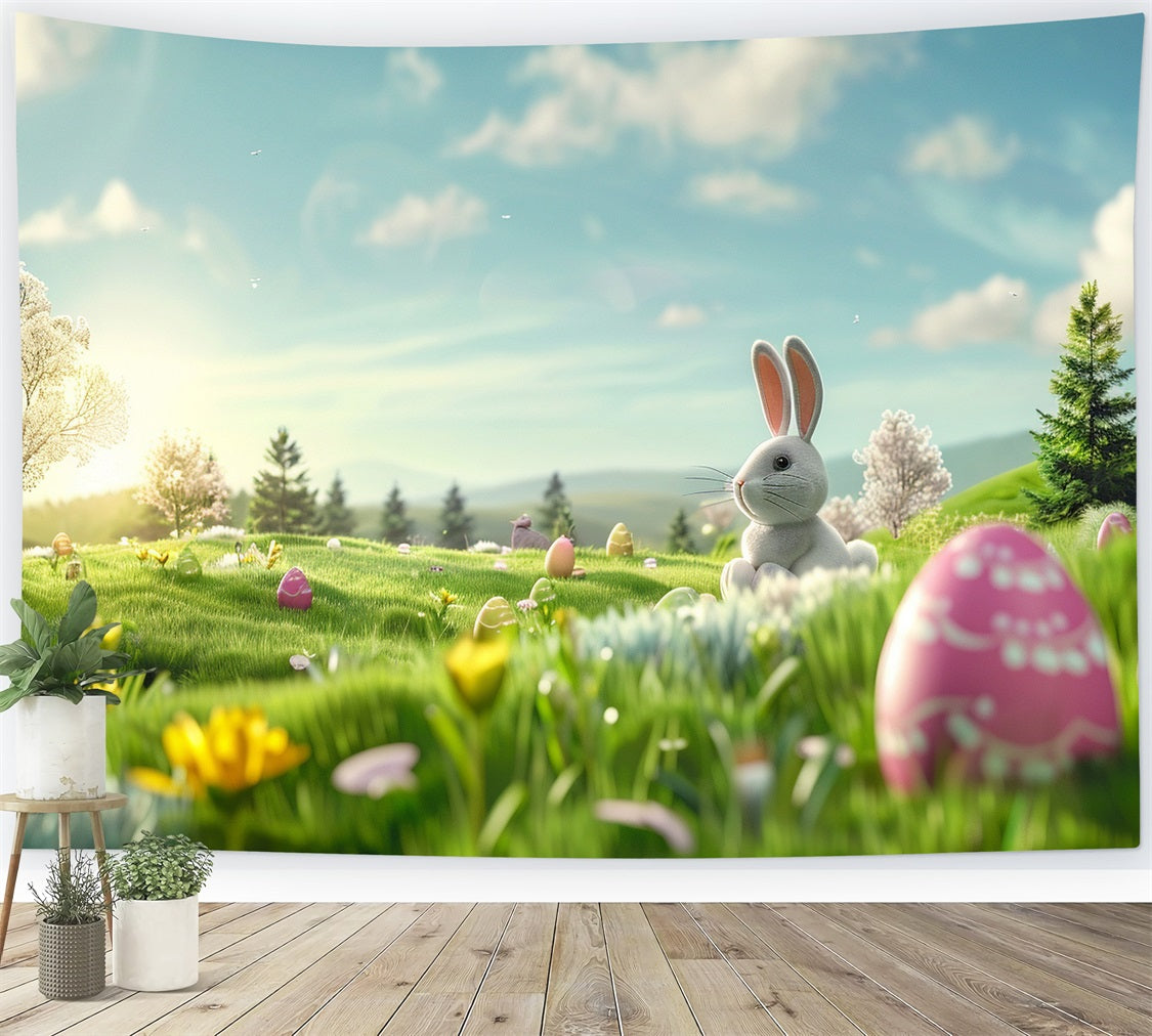 Photo Backdrops Easter Sunny Meadow Bunny Celebration Backdrop BRP12-420