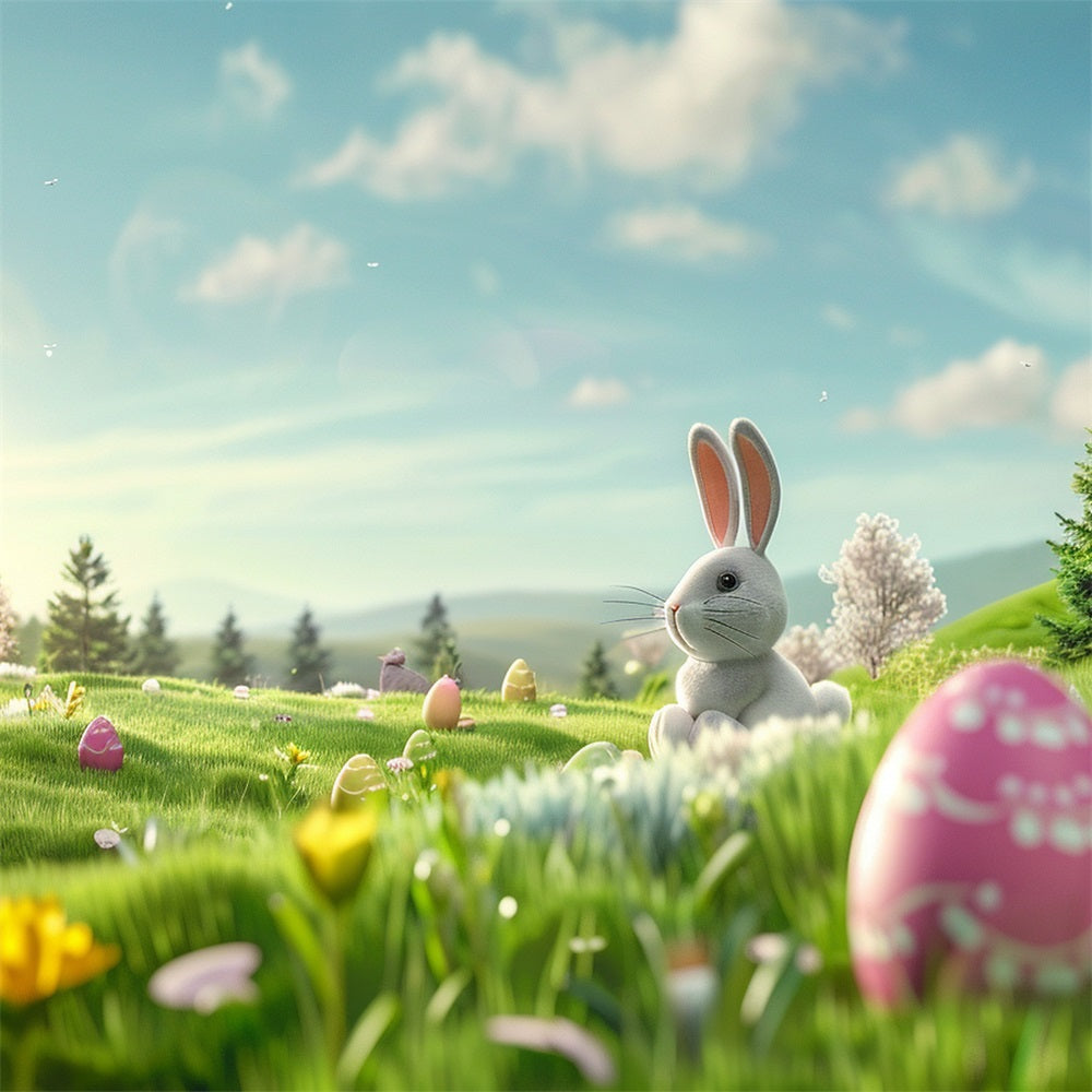 Photo Backdrops Easter Sunny Meadow Bunny Celebration Backdrop BRP12-420