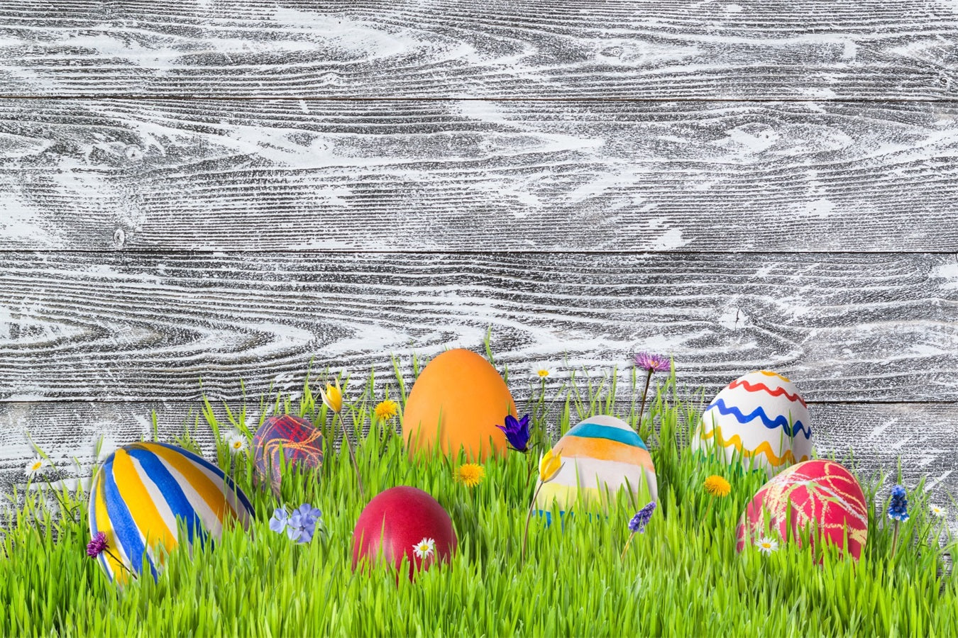 Easter Photo Backdrop Ideas Meadow Colorful Eggs Backdrop BRP12-424