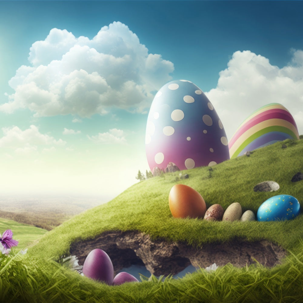 Easter Photography Backdrop Spring Eggs Scene Backdrop BRP12-425