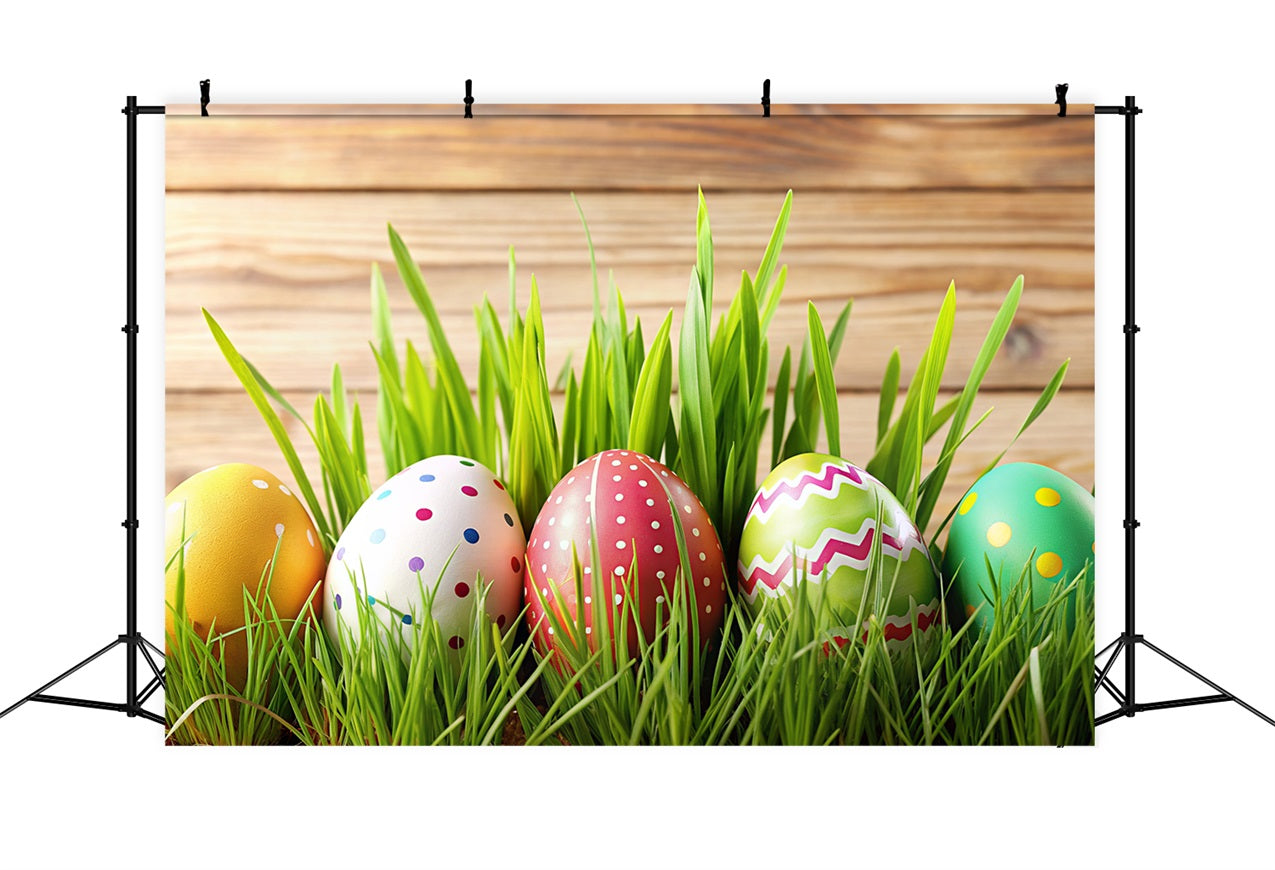 Easter Photoshoot Backdrop Egg Wooden Scene Backdrop BRP12-428