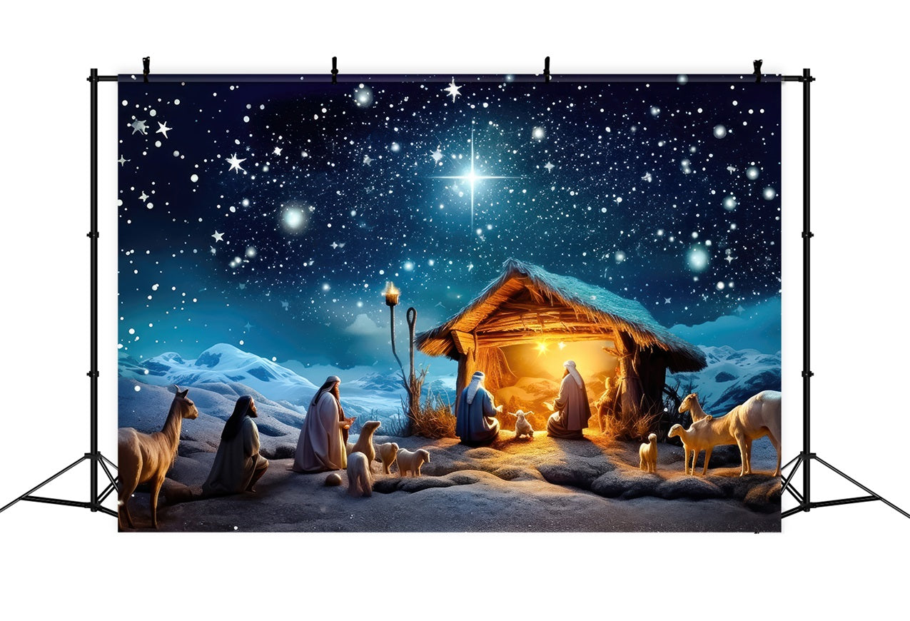 Nativity Backdrop Scene Bethlehem Star Manger Backdrop BRP12-438